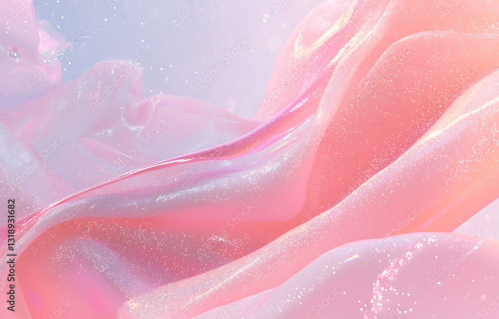 Poster fluid motion abstract art digital space visual content soft pastel environment close-up view serenit