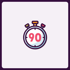 Vibrant Ninety Second Stopwatch Icon for Timing and Productivity Concepts