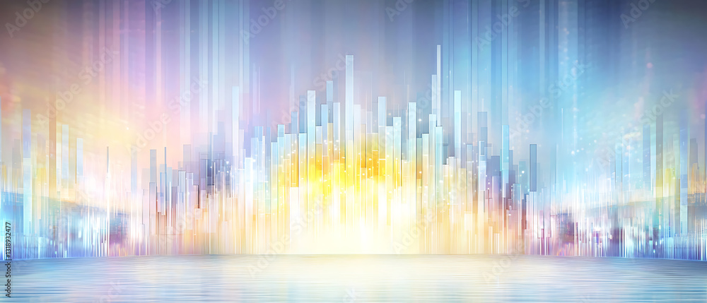 Poster vibrant light spectrum display abstract digital art modern concept creative environment wide angle v