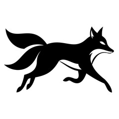 Fototapeta premium Running Fox Silhouette Vector Illustration | High-Quality Black Design on Transparent Background