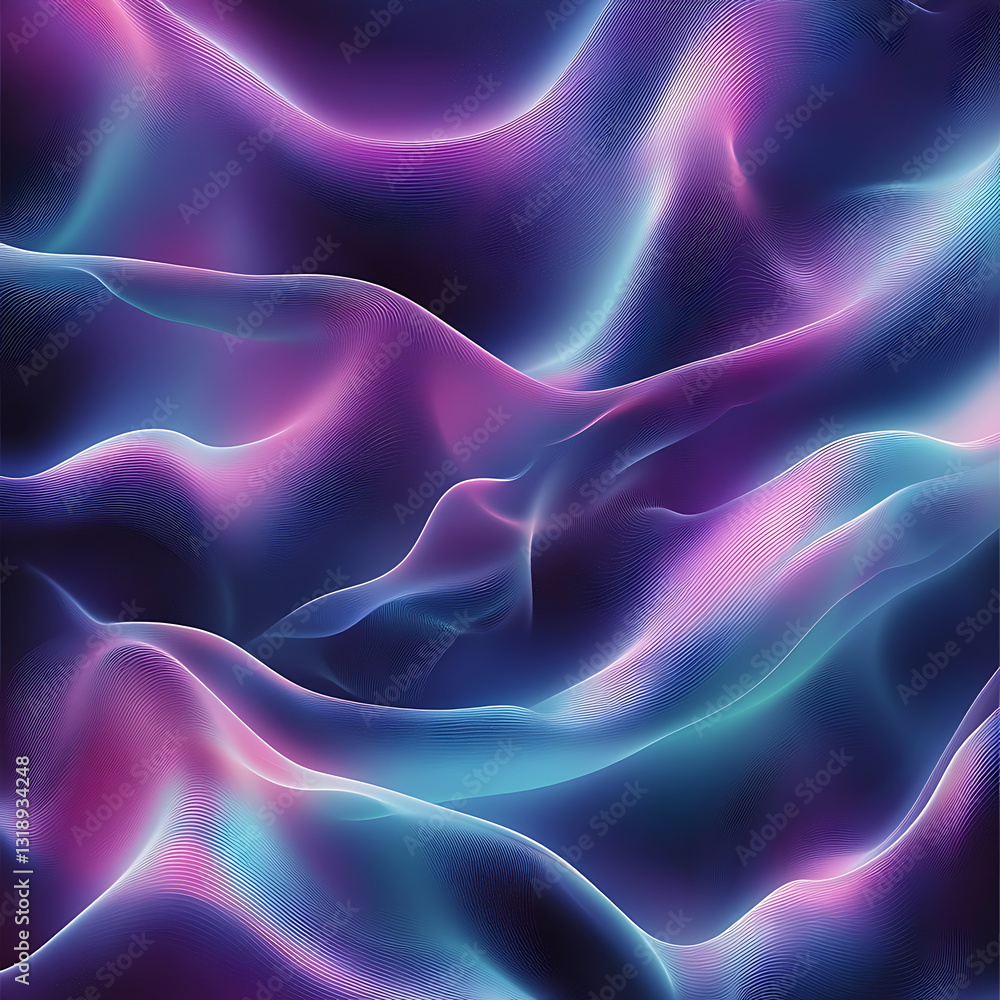Aufkleber vibrant colorful waves digital art abstract background studio environment close-up view fluid dynami