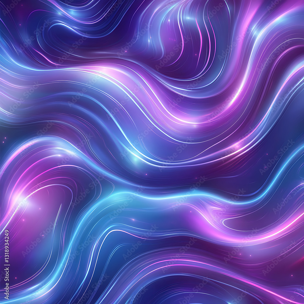 Poster fluid motion of vibrant light waves abstract art digital creation colorful environment artistic view