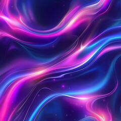 Fototapeta premium Flowing colorful abstract waves digital art vibrant environment artistic perspective modern design concept
