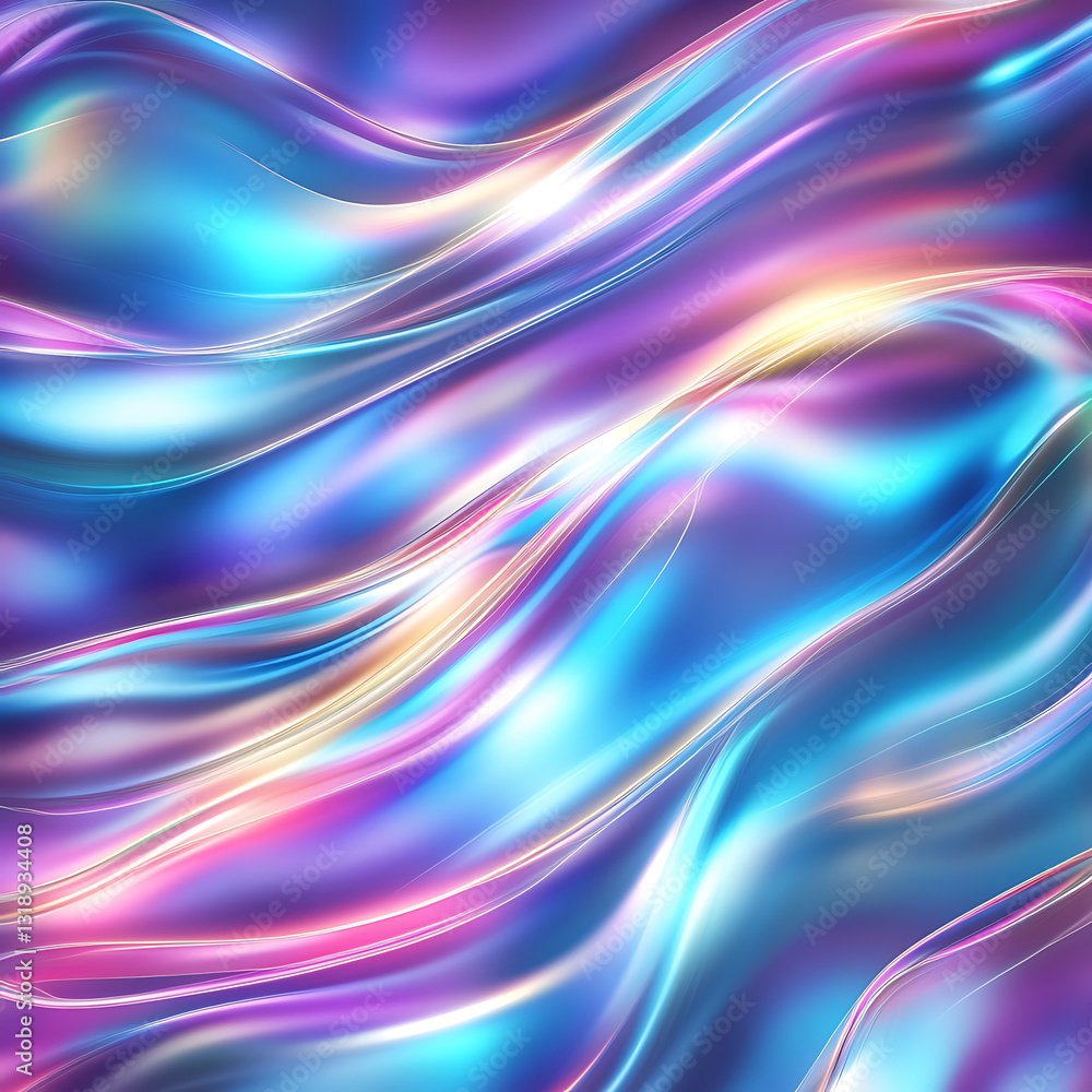 Poster dynamic waves of color digital space abstract art vivid environment close-up view fluid motion conce
