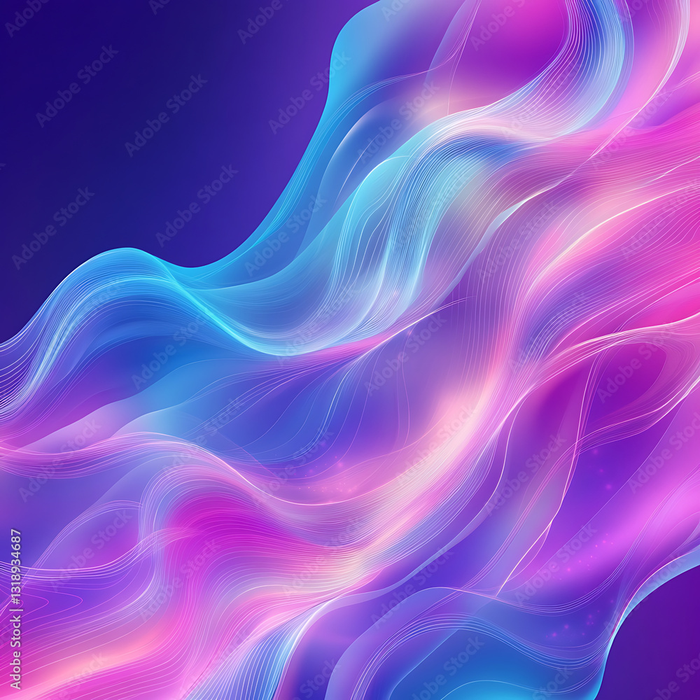 Poster dynamic abstract waves digital space visual art colorful environment high angle fluid motion concept