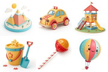 Obraz premium Colorful Whimsical Toys Cheerful in Various Colors for Kids []