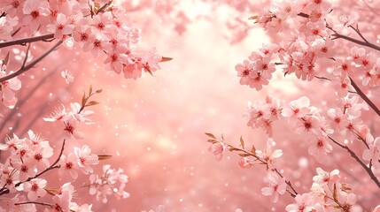 Obraz premium Beautiful pink blossoms adorn the branches of a flowering tree