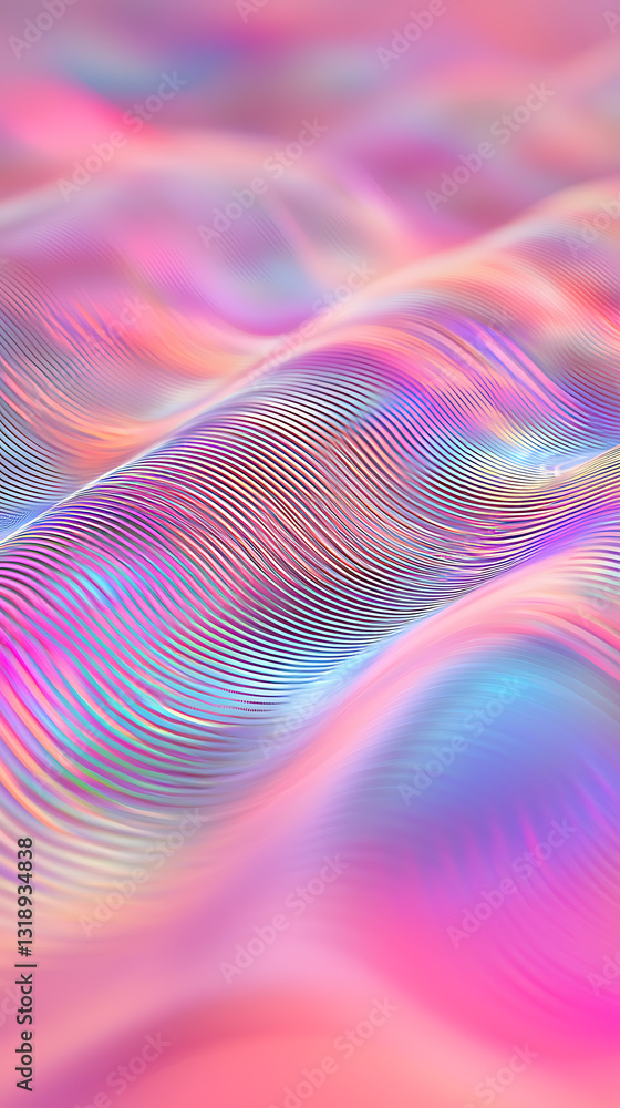 Poster dynamic waves of colorful light abstract background digital art vibrant environment close-up view vi