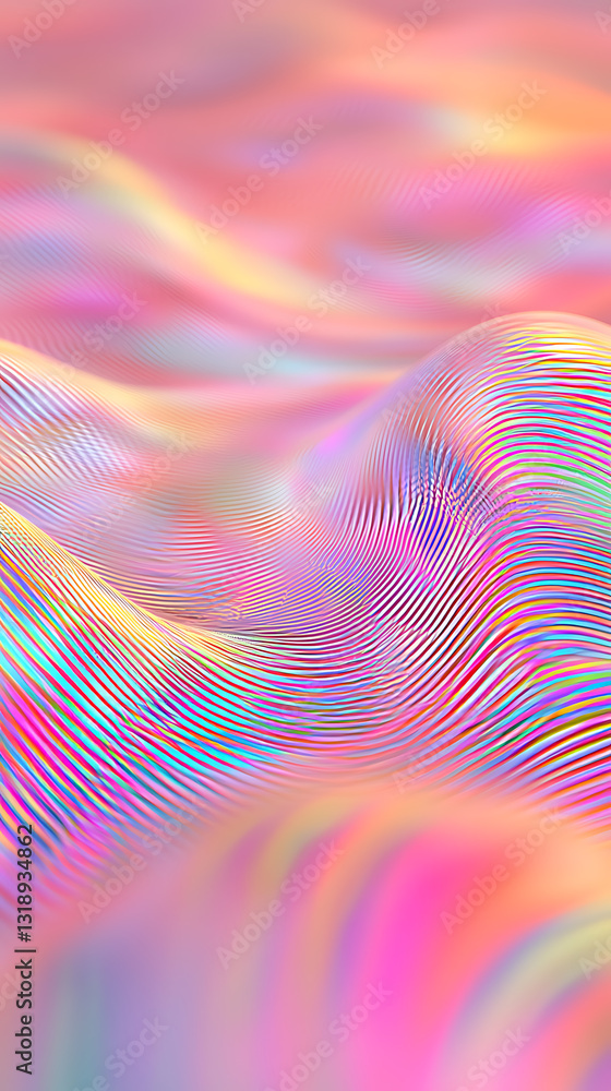 Aufkleber fluid motion abstract waves digital art colorful environment surreal viewpoint dynamic concept for v