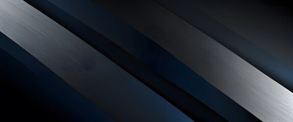 Diagonal Curved Bands in Dark Gray, Black, and Blue on Dark Background : Curved Stripe Abstraction