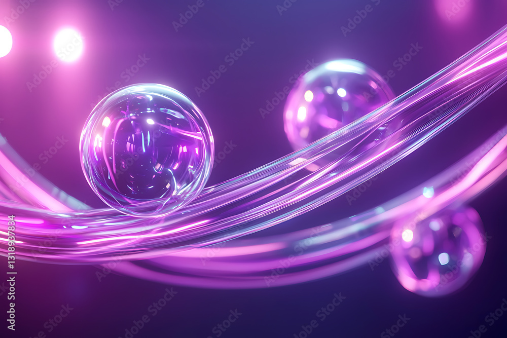 Poster floating bubbles in a colorful abstract scene digital art modern environment dynamic viewpoint creat