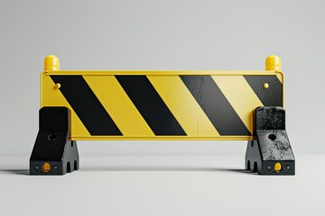 Clear Pixel Picture of Yellow and Black Traffic Barricade White