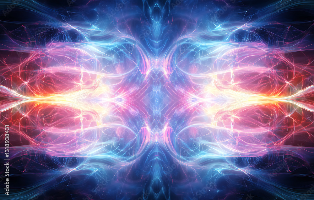 Aufkleber dynamic energy flow abstract art digital creation colorful environment symmetrical viewpoint modern 