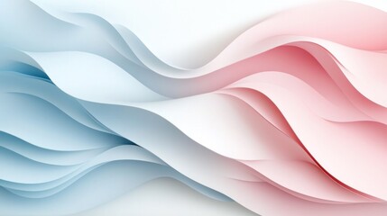 Abstract pastel blue and pink wavy paper design.