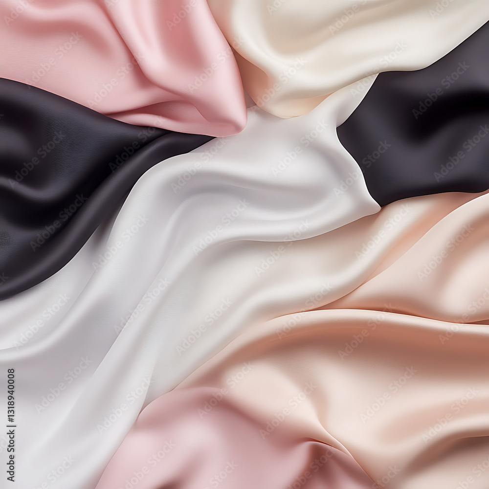 Aufkleber elegant fabric drapery display studio textiles decorative environment close-up view soft color palet