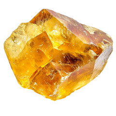 Citrine Stone with Golden Hues Isolated on Transparent Background