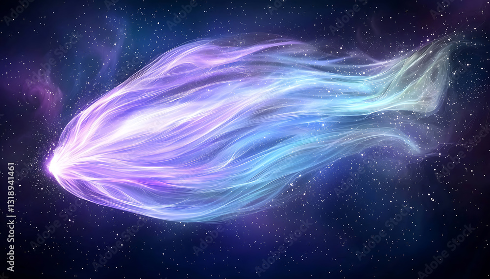 Aufkleber celestial light stream outer space digital art cosmic environment abstract view ethereal concept