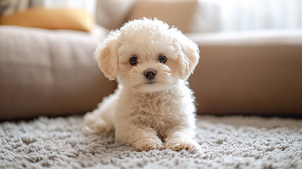 puppy on a sofa