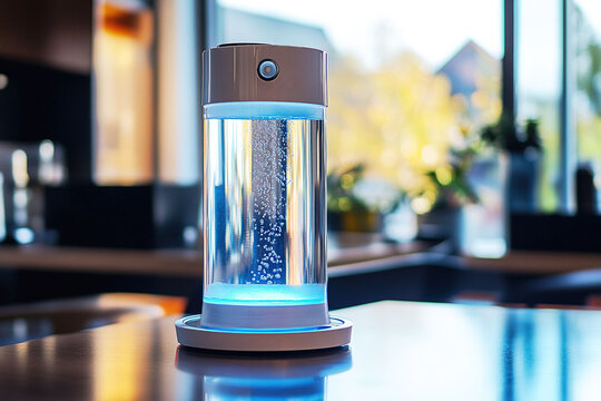  Portable Hydrogen Water Generator stands on the table in the kitchen