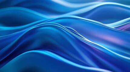 Obraz premium Abstract flowing blue waves background, smooth 3D rendering with soft gradients and futuristic design, digital art concept