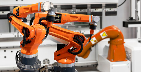 Automatic welding robots on a smart factory