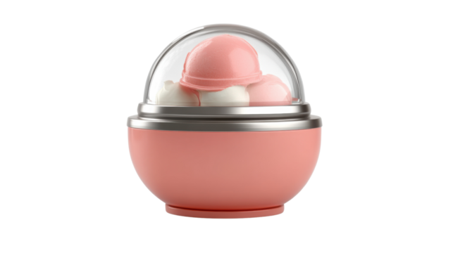 A countertop ice cream maker isolated on a transparent background.