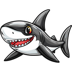 Fototapeta premium Shark cartoon vector illustration 