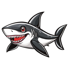 Obraz premium Shark cartoon vector illustration 