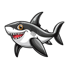 Naklejka premium Shark cartoon vector illustration 