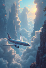 Airplane above the clouds、 fantastic world、A world I've never seen
