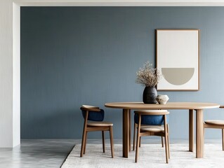 Elegant dining room setup with minimalist decor modern home interior design calm environment aesthetic view