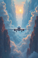 Airplane above the clouds、 fantastic world、A world I've never seen

