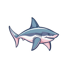 Fototapeta premium Shark cartoon vector illustration 
