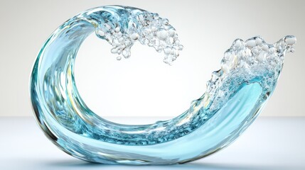 Abstract swirling blue water wave.
