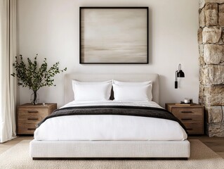 Relaxing bedroom retreat modern home interior design cozy atmosphere wide angle serenity and comfort