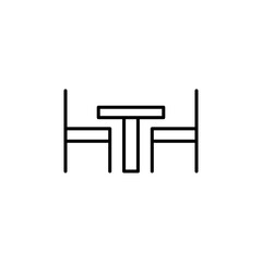Fototapeta premium dinning table line icon