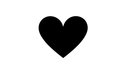 Fototapeta premium Black heart shape on white background