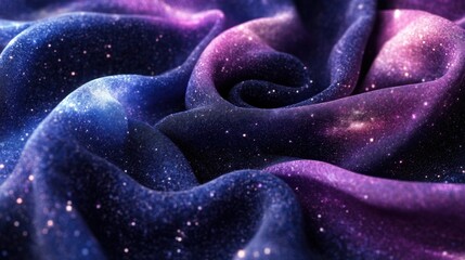 Tela con diseño galáctico y estrellas
