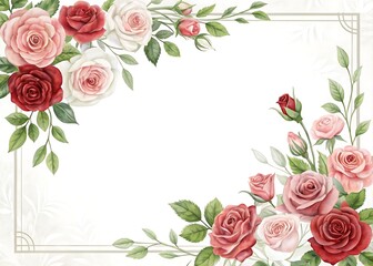 pink roses border