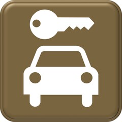 Car rental sign stuck on the wall