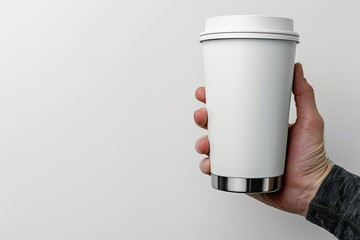 High Resolution Picture of Blank Tumbler Holding in Hand