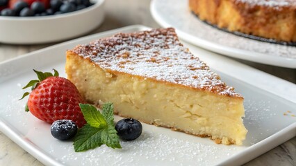 Delicious Slice of Cassava Cake with Golden-Brown Crust