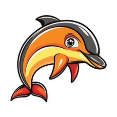 Naklejka premium Dolphin cartoon vector illustration 