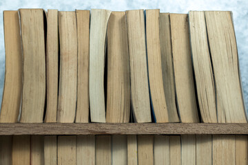 Stack of old books. Educational background