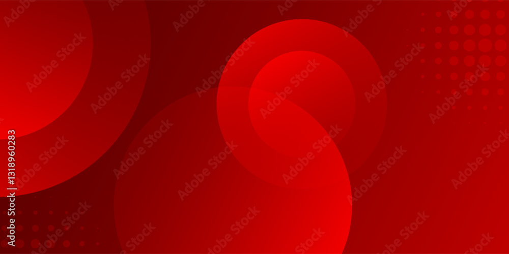 Poster abstract red background with red circles
