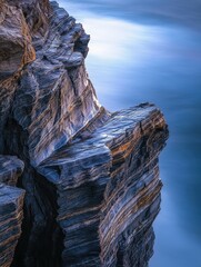 Fototapeta premium Rocky shoreline at sunset