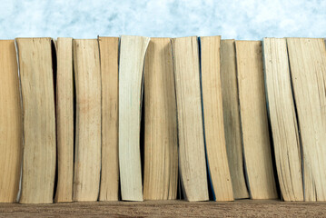 Stack of old books. Educational background