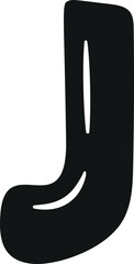 J letter English alphabet black