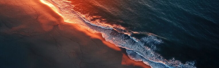Sunset reflection on ocean waves
