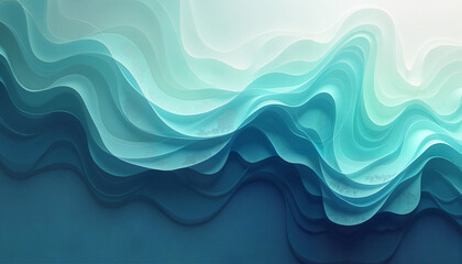 Fototapeta premium Abstract waves in shades of blue and turquoise representing water flow